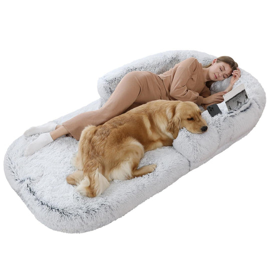 Human Dog Bed, 71"X45"X10" Dog Beds for Large Dogs, Foldable Plush Washable D...