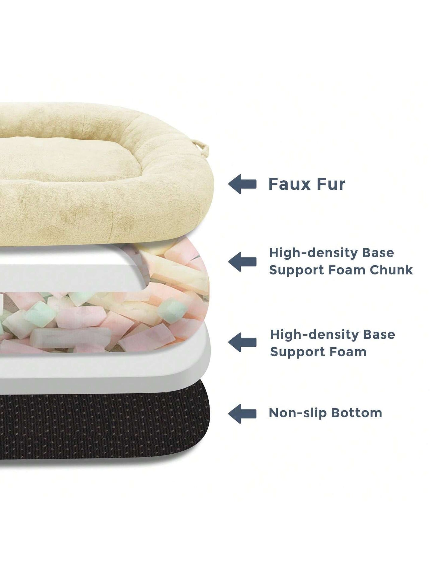 MAXYOYO Dog Bed for Human,Giant Bean Bag Sofa Bed for People Adults, Extra Large Size Dog Bed for Pets, Cozy Nap Bed with Handle, Removable Cover, Beige, 72.8"X45.3"X12"