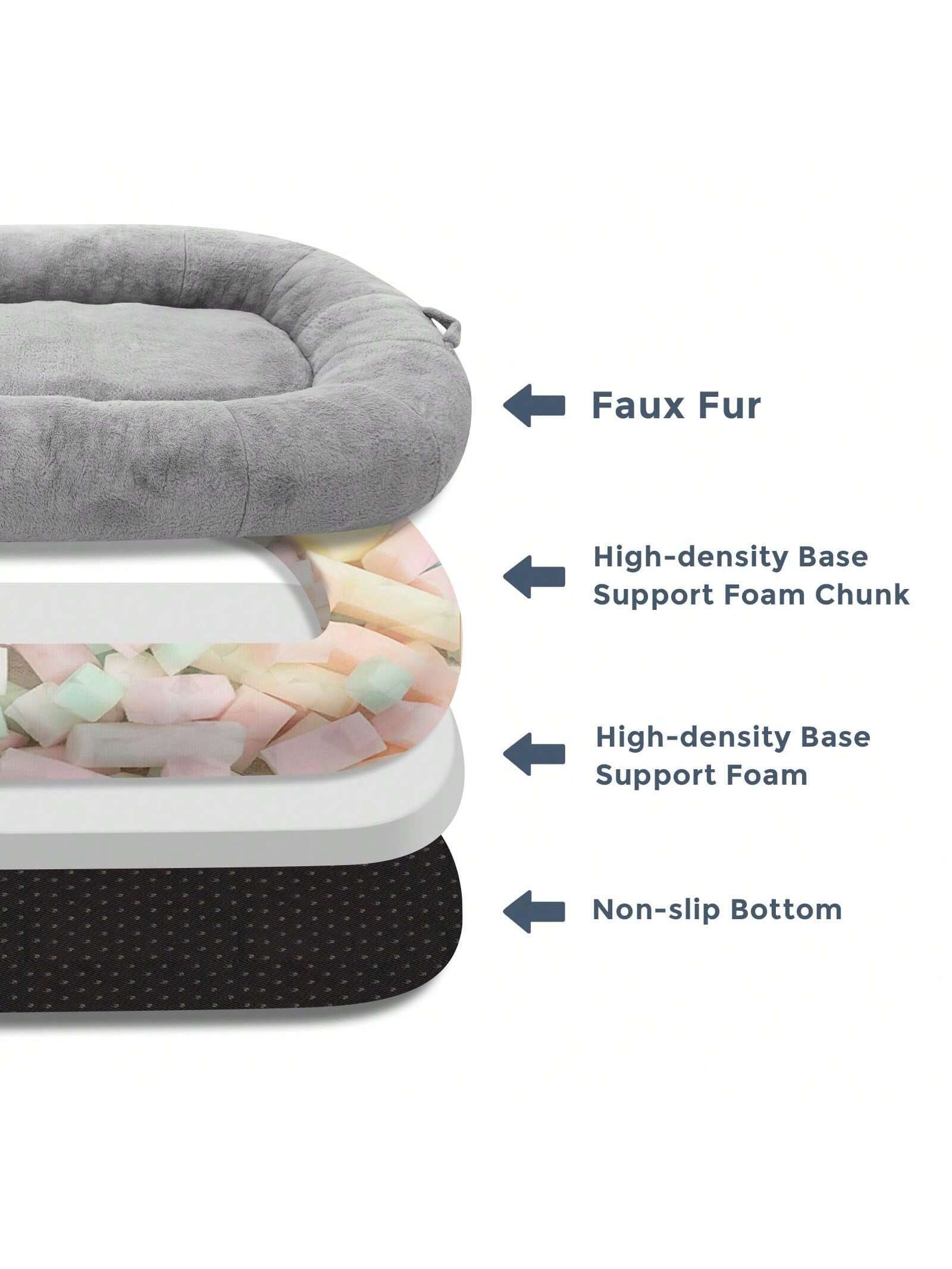 MAXYOYO Dog Bed for Human,Giant Bean Bag Sofa Bed for People Adults, Extra Large Size Dog Bed for Pets, Cozy Nap Bed with Handle, Removable Cover, Beige, 72.8"X45.3"X12"