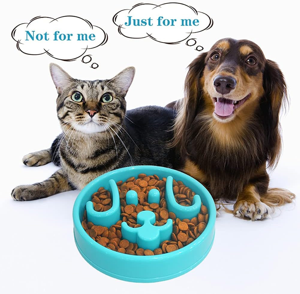 Healthy Slow Feeder Dog Bowls,Durable Preventing Choking Dog Slow Feeder,Non Slip Pet Dog Food Bowl(Blue)