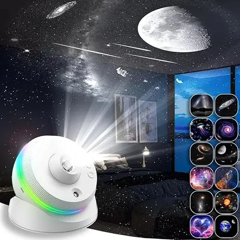 Planetarium Galaxy Projector, 13 in 1 Star Light Projector Starry Sleep Night Light with Dynamic Meteors,360° Rotation Nebula,4K Hd&Large Scale Projection for Bedroom Decor，Kids