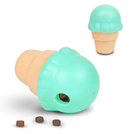 Ice Cream Dog Toy Treat Dispenser, Playful Food Puzzle for Interactive Puppy Training & Birthdays