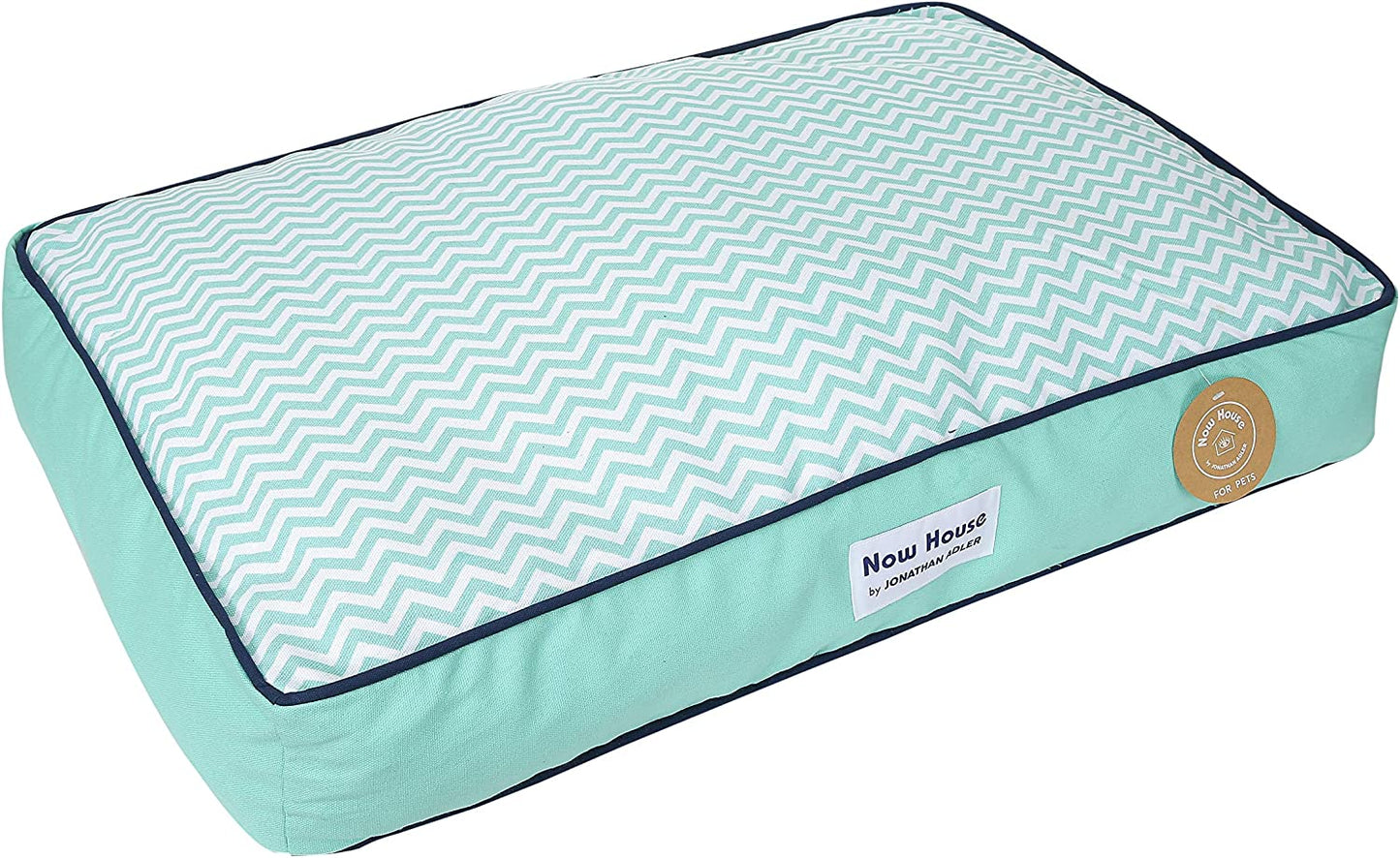 Now House for Pets by Jonathan Adler Teal Chevron Cushion Dog Bed, Medium Medium Dog Bed Washable Dog Bed for Medium Dogs by  (FF15503)