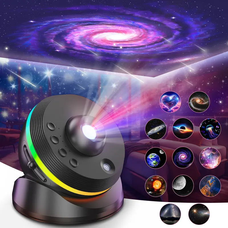 Planetarium Galaxy Projector, 13 in 1 Star Light Projector Starry Sleep Night Light with Dynamic Meteors,360° Rotation Nebula,4K Hd&Large Scale Projection for Bedroom Decor，Kids